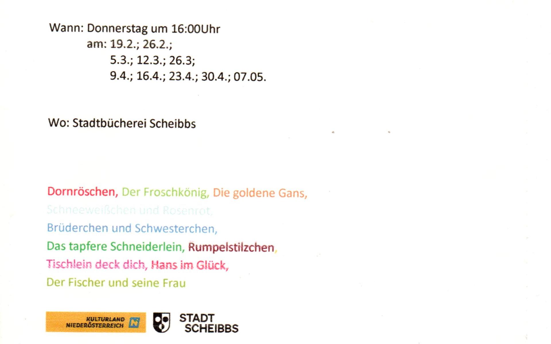 Märchenstunde jeden Donnerstag