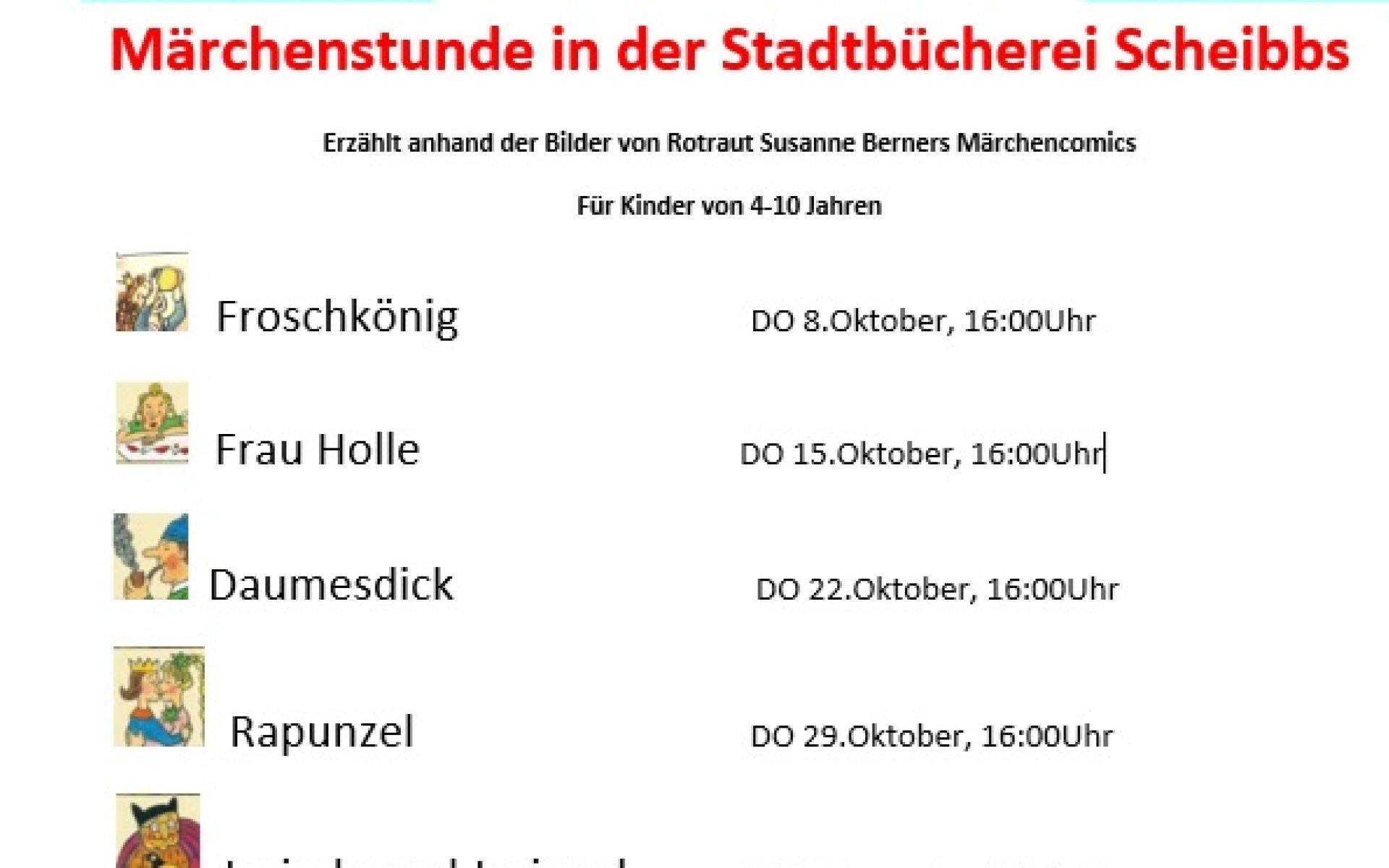 Termine Märchenstunde im Herbst 2026